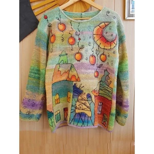 Casual Crew Neck Long Sleeve Sweater | EGEMISS