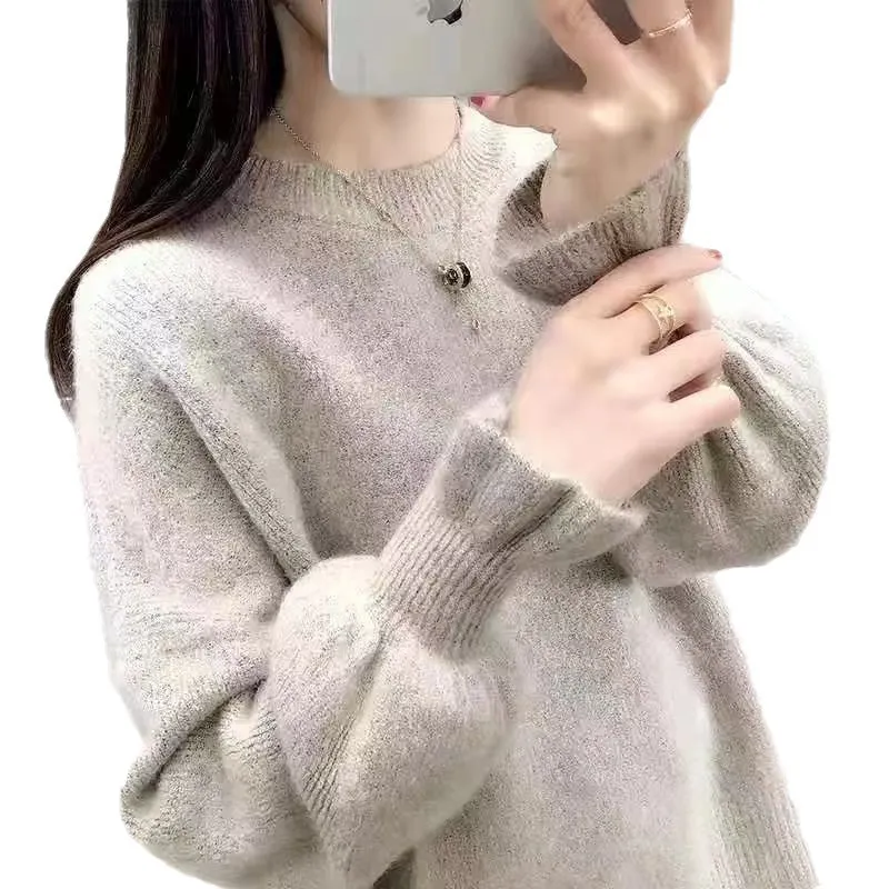 Churchf Churchf Sleeve Sweater Female Cocoon New Style Korean Version Foreign Style Versatile Languid Lazy Wind Wears Knit Bottom Unlined Upper Garment Versatile
