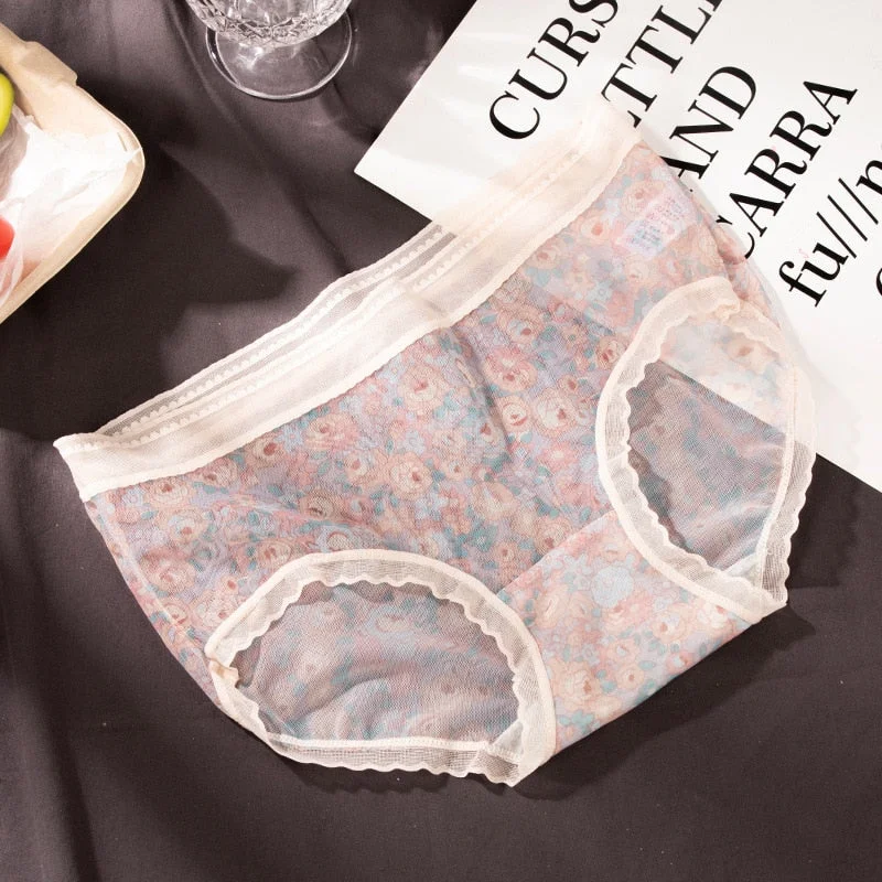 Sexy Lace Panties Women's Underwear Plus Size Fashion Comfort Briefs Middle Waist Seamless Underpants Female Sexy Lingerie