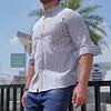  Gioiacombo&trade; Camicia a maniche lunghe a righe casual da uomo