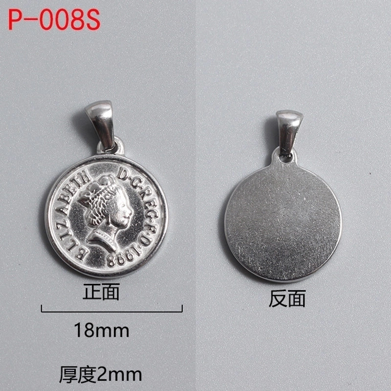 1 Piece Titanium Steel Portrait Cross Heart Shape Polished Pendant