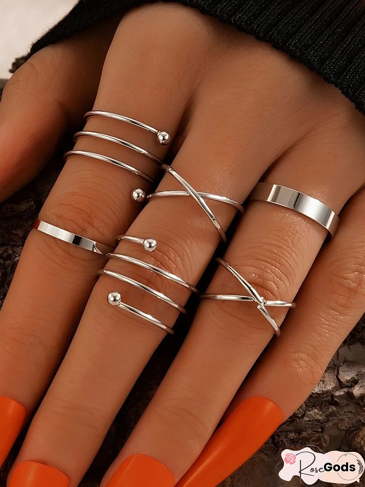 6Pc Beach Resort Style Line Ring Set