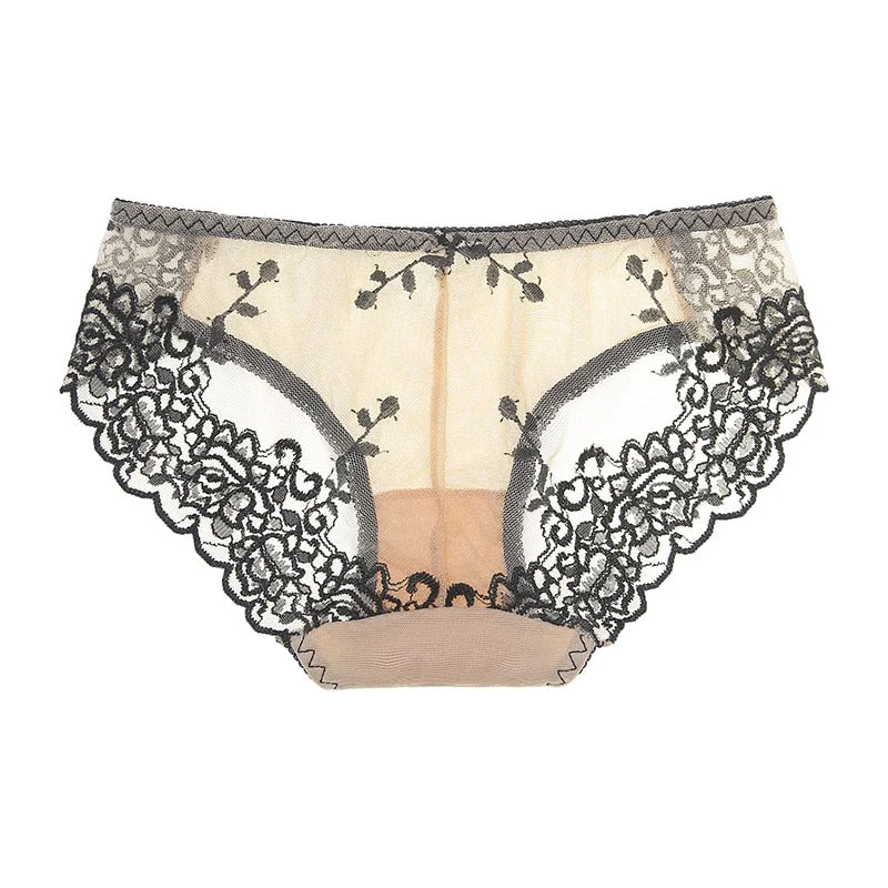 1 Pcs Mesh Panties Woman Embroidered Underwear For Woman Sexy Lace Briefs Woman Underwear Feamle Panties Sexy New M-XL BANNIROU