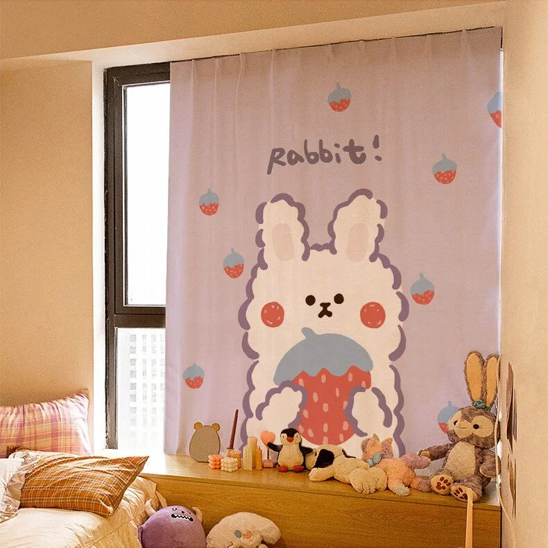 Nigikala Kawaii Tapestry Velcro Shading Curtains Background Cloth Hanging Cloth Bedroom Wall Decoration Children Room Layout 2021 New