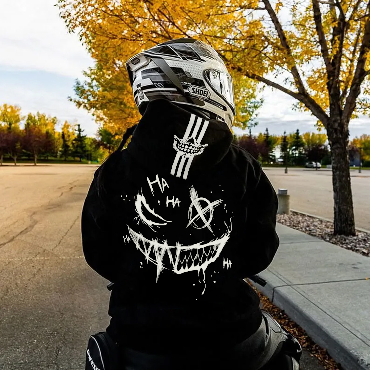 Luminous Joker Face Design Motorcycle Hoodie