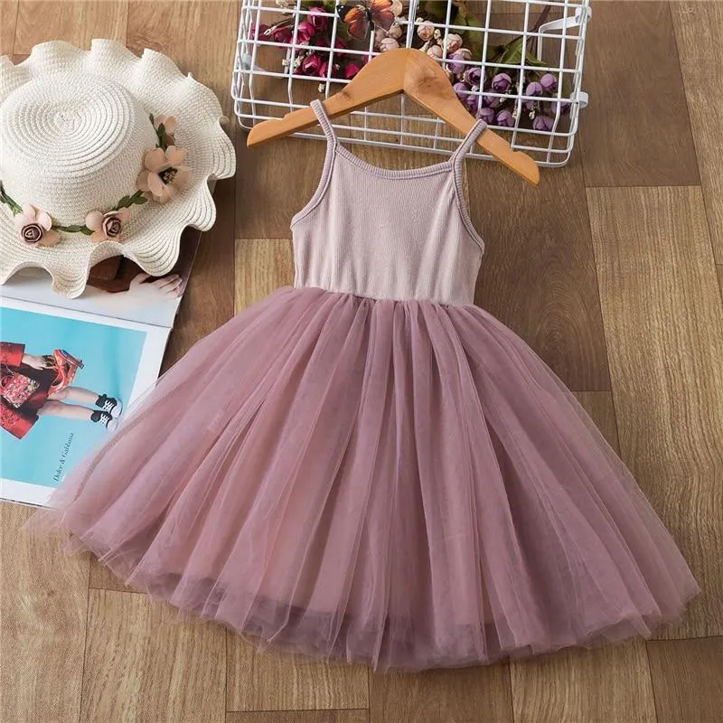 3-8Y Kids Dress for Girls Sleeveless Wedding Dress Girls Vest Party Frocks Dresses Full White First Communion Christening Gown