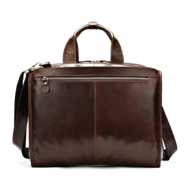 Mens Large Capacity Simple Style Vintage Business Briefcase Handbag