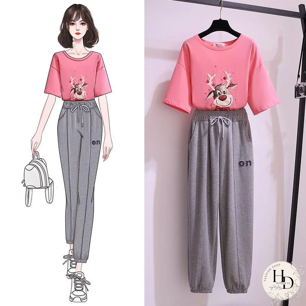 Casual Cartoon Two-Piece Set P10477