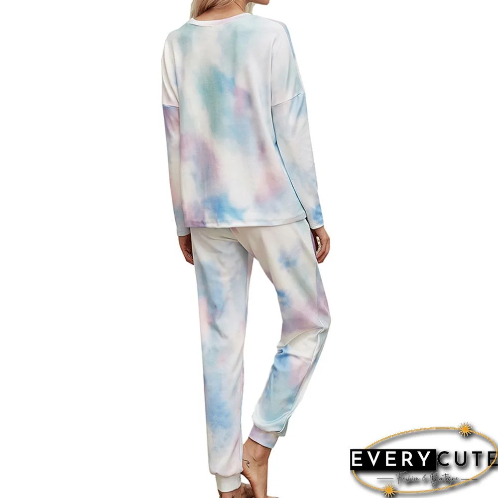 Light Purple Ombre Long Sleeve Sweatshirt Pant Set