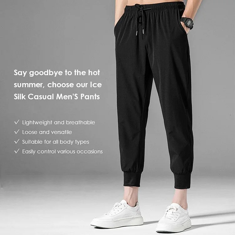 🔥2025 Nuovi arrivi🔥50% di sconto🔥Pantaloni casual traspiranti e drappeggiati in seta ghiaccio