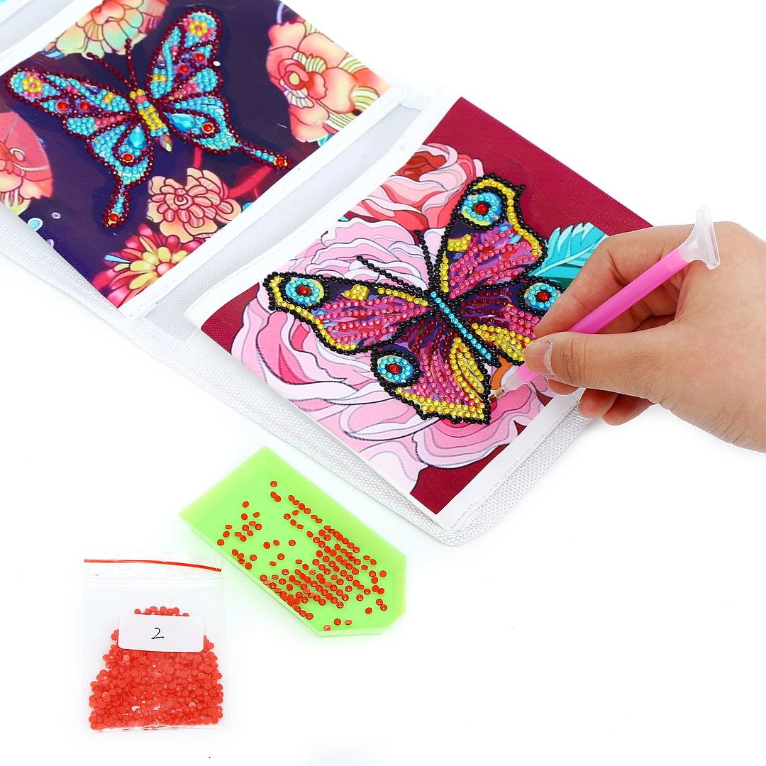 DIY Diamond Painting White Butterfly Hanging Storage Bag