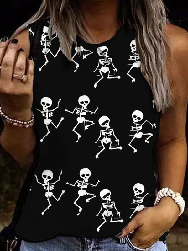 Funny skull sleeveless undershirt