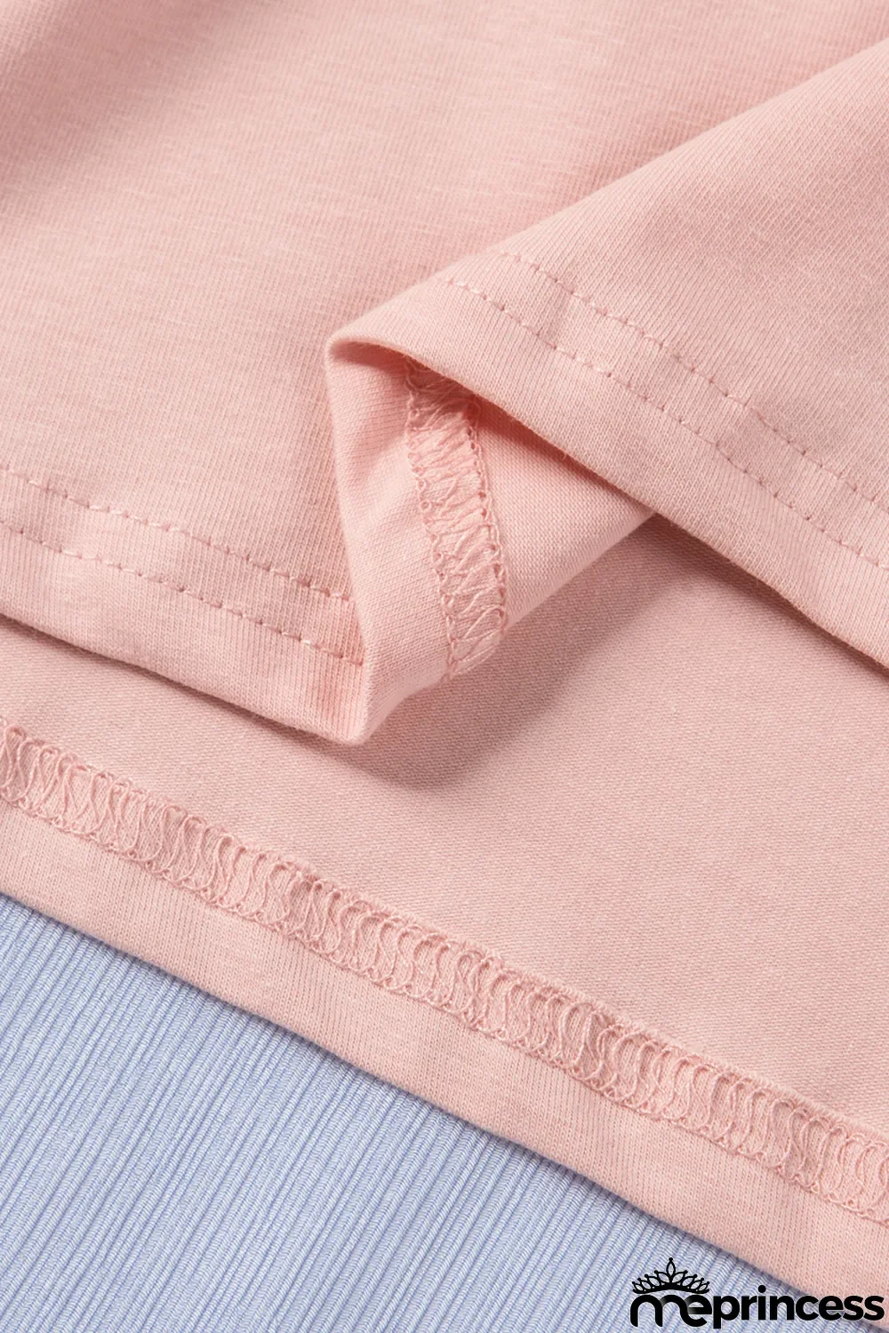 Pink Plain Crew Neck Short Sleeve Tee