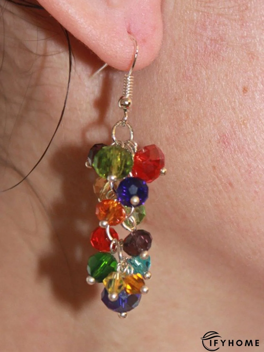 Ethnic Vintage Colorful Crystal Beaded Earrings Boho Vacation Beach Jewelry | IFYHOME