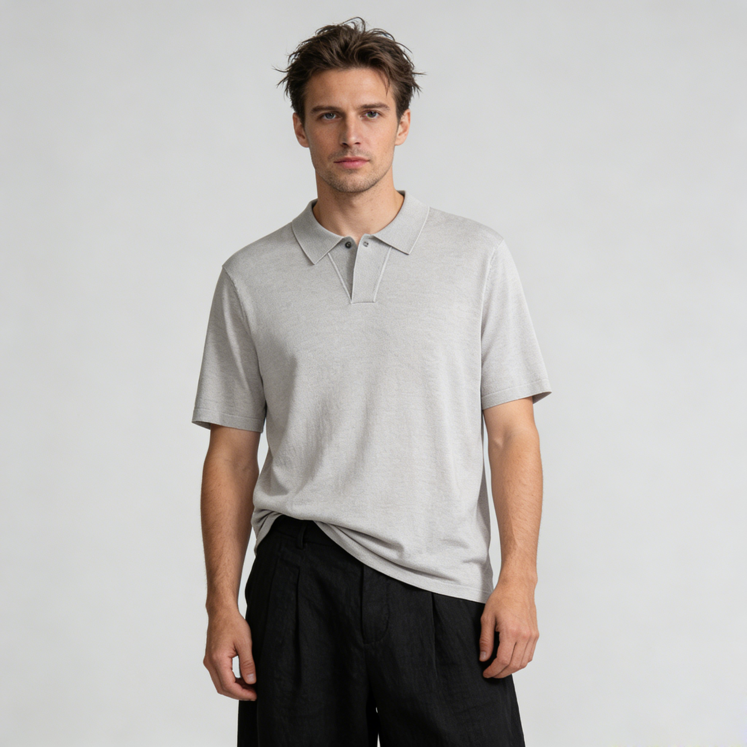 Men's Silk Cashmere Shirt Sweater Single Button | Spring Summer REAL SILK LIFE