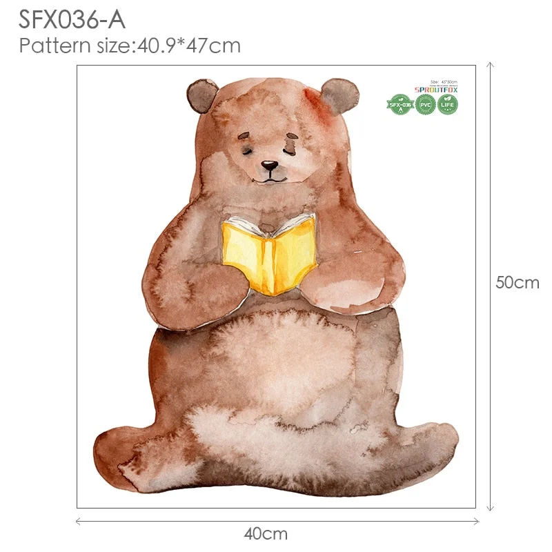 Bear 3D Wall Stickers Home Decor Living Room Decoration Wall Stickers For Kids Rooms Bathroom Children For Stickers Wall Bedroom