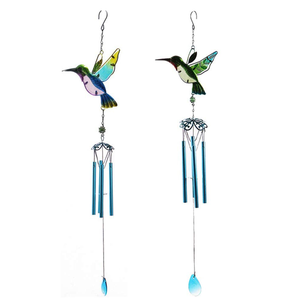 

Hummingbird Tubes Glass Wind Chime Window Balcony Hanging Bells Wind Chimes, Green, 501 Original