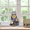 (US Local)Acrylic Special Shape Owl Diamond Painting Clock Ornaments Kit for Home Decor