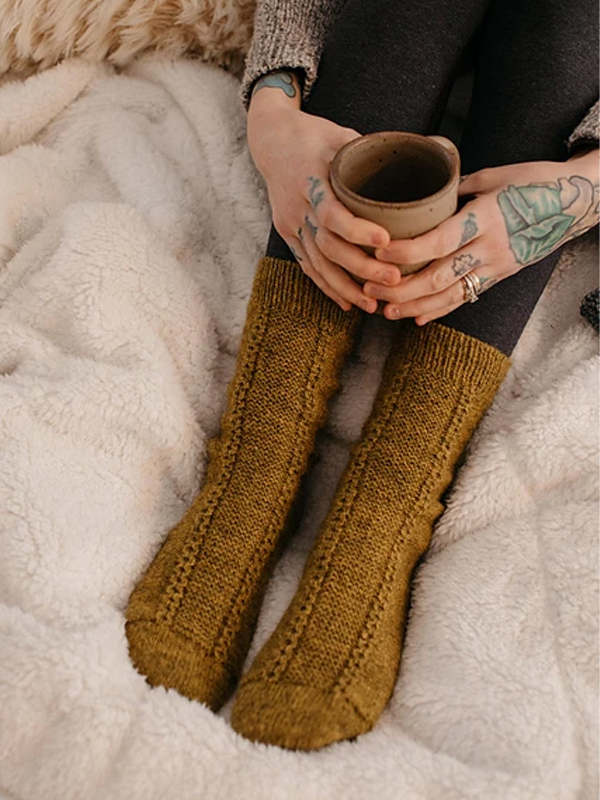 Knitted Twist Cashmere Mid-calf Socks (5 Pairs) hjn Shicloths