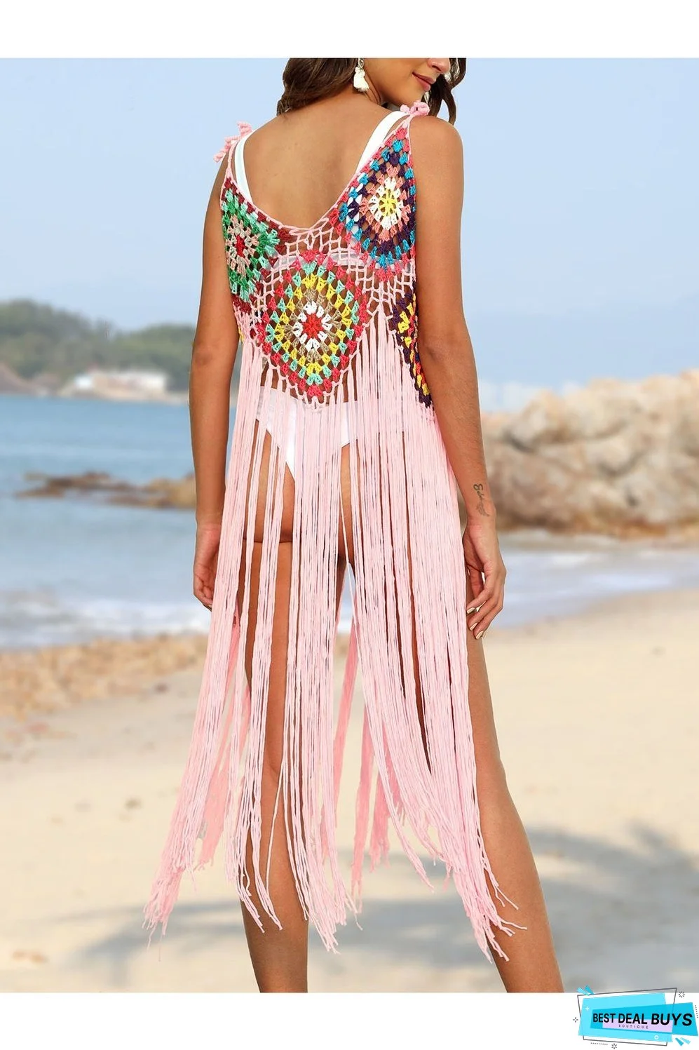 Fringe Spaghetti Strap Cover-Up