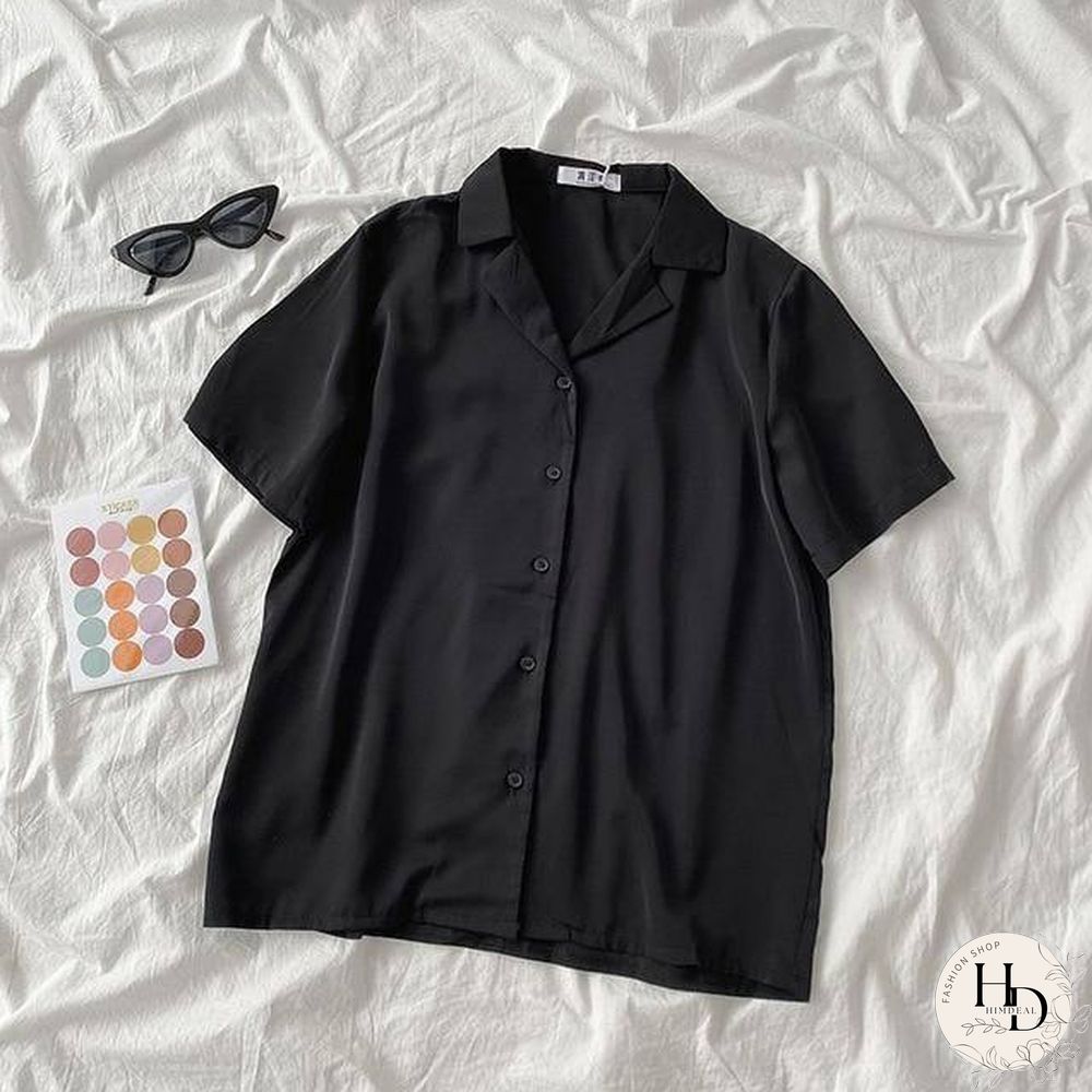 Casual Basic Short Sleeve Blouse Women V-neck Loose Office Formal Shirt Female Fashion Blue Yellow Cardigan Tops