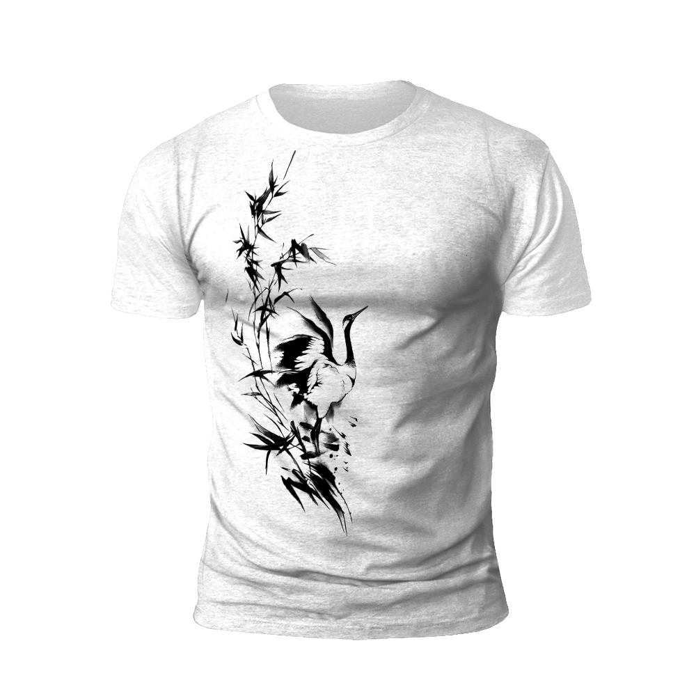 Crane and Bamboo: Grace and Resilience T-Shirt