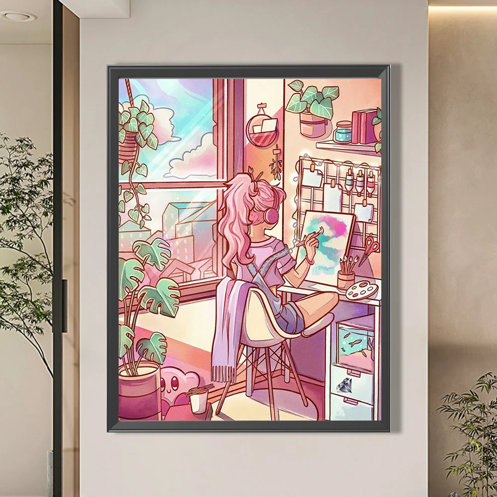 Diamond Painting - Full Round Drill - Girl(Canvas|50*60cm)