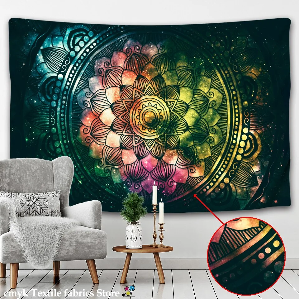 Indian Mandala Tapestry Wall Hanging Sandy Beach Throw Rug Blanket Camping Tent Travel Mattress Bohemian Sleeping Pad Tapestries