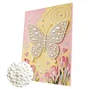 DIY Pearl Painting Tulips Butterfly for Home Decor with Frame(30x40cm)