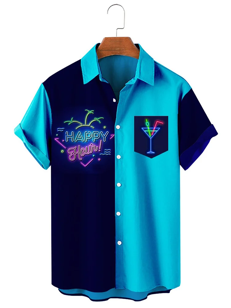 Hawaiian Inspired Casual Men's Printed Short Sleeve Shirt