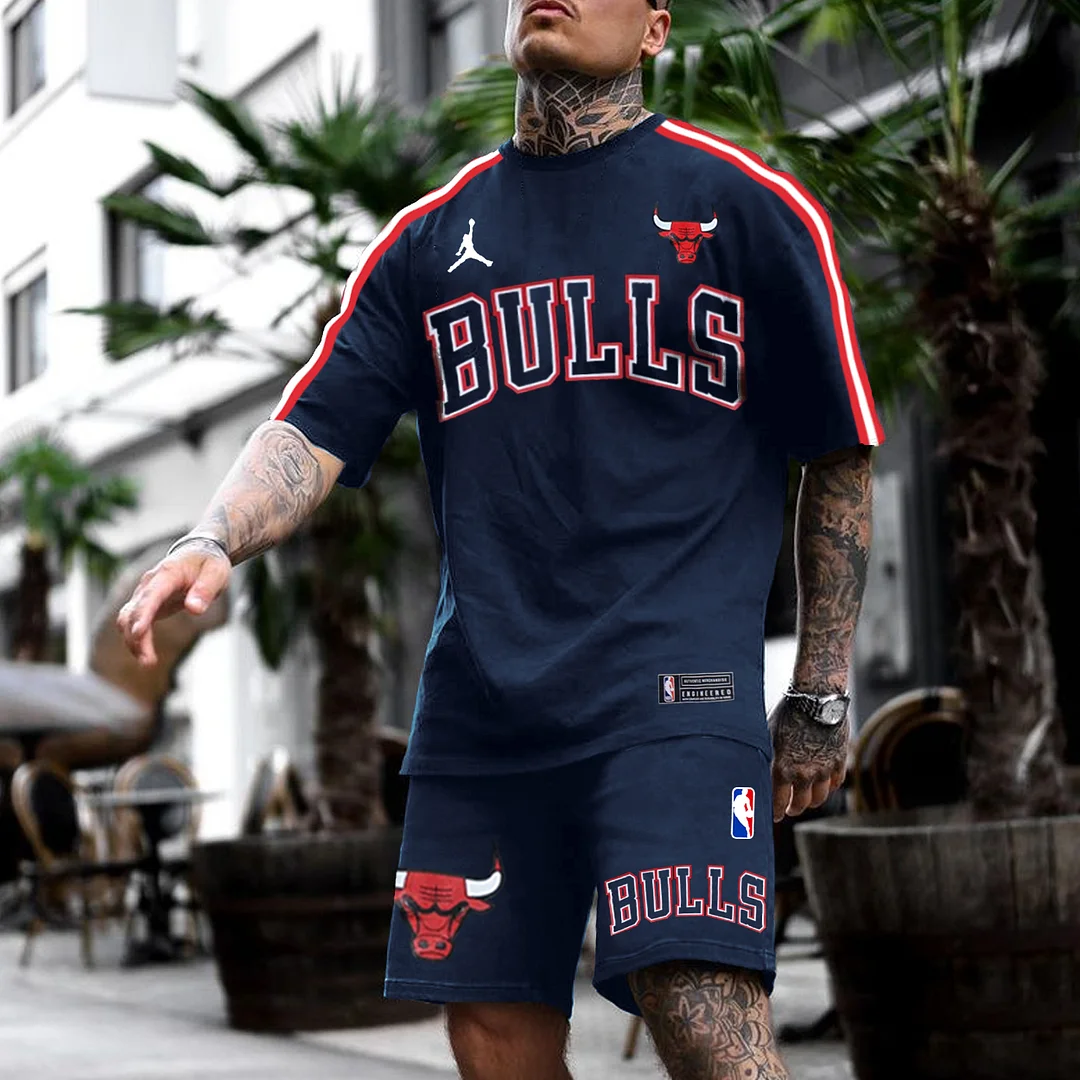 Men's Chicago Basketball Jersey Shorts Suit、、URBENIE