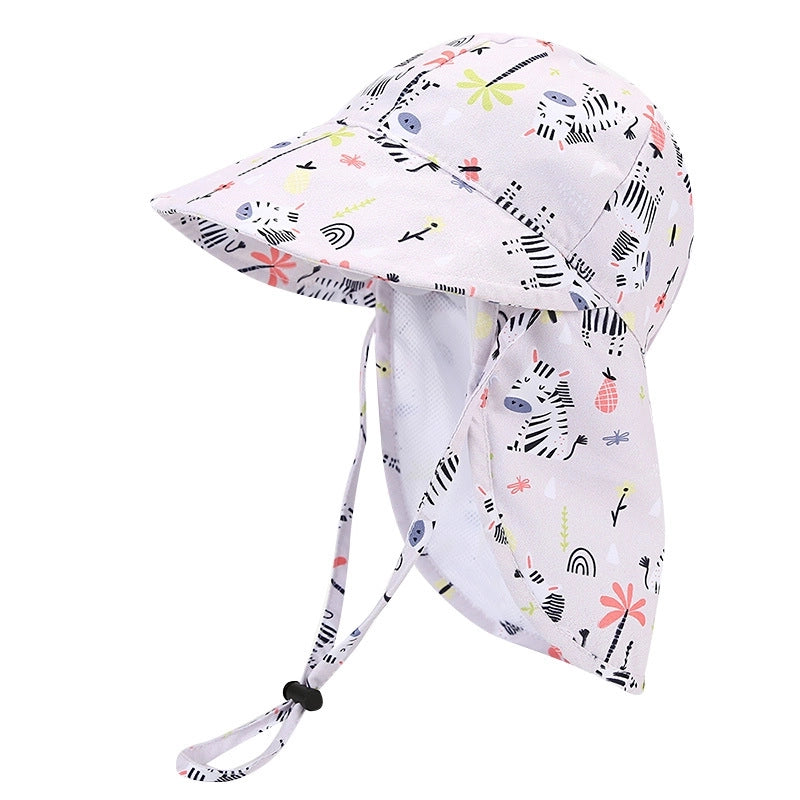 Children Unisex Cartoon Style Animal Printing Sun Hat