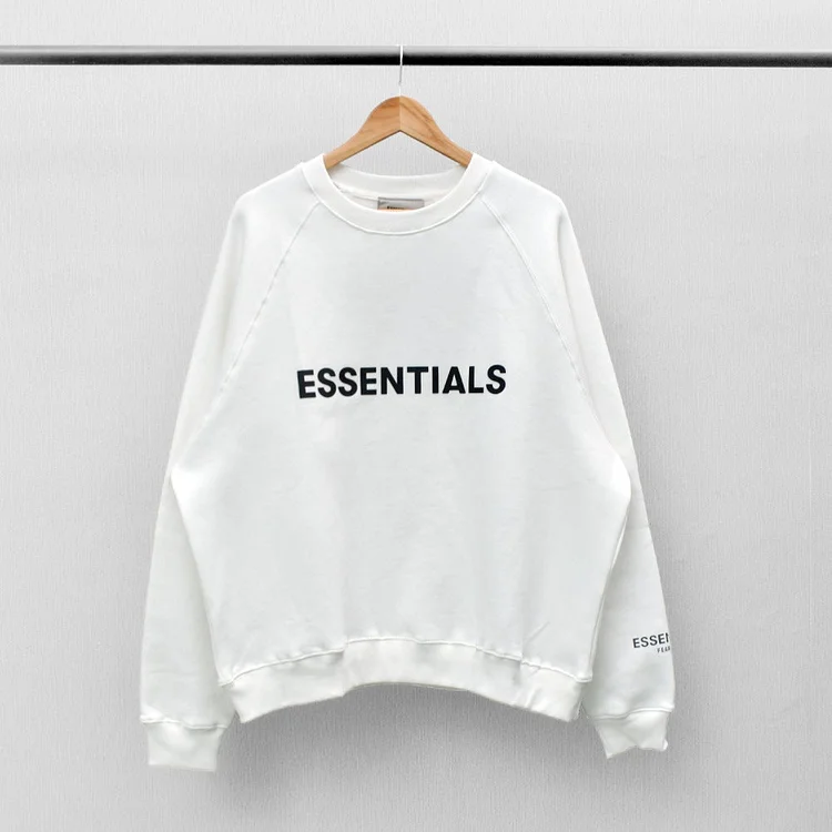 Fog Fear of God Essentials Sweatshirt Double Line Letter Loose round Neck Fleece-Lined Sweater