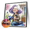 Diamond Painting-DIY Full Round Drill Elderly Lady