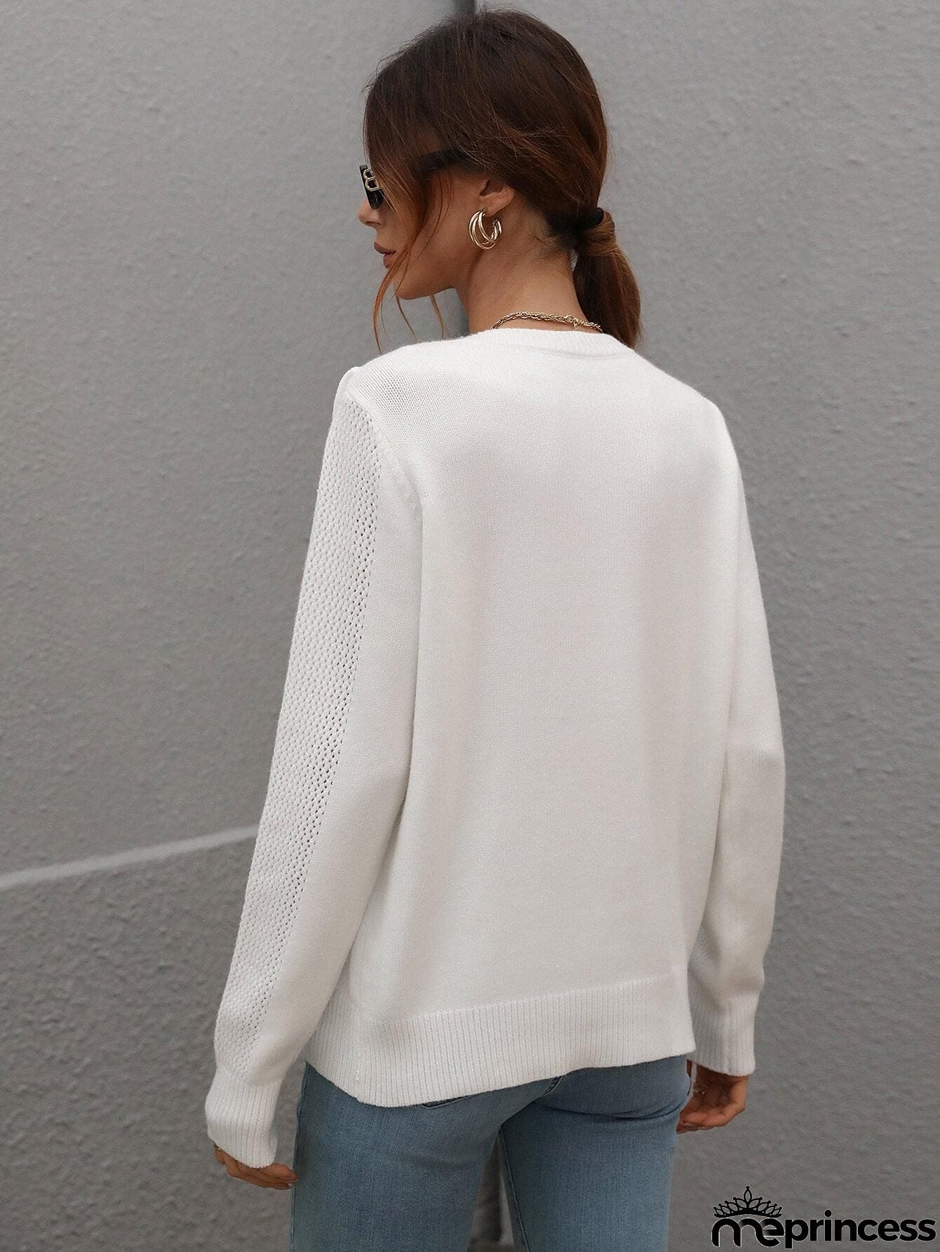 Fringe Detail Ribbed Trim Sweater