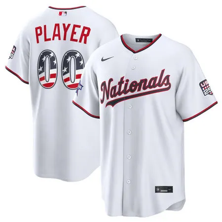 Youth Washington Nationals Nike White 2026 All-Star Edition Stars & Stripes Stadium Custom Jersey