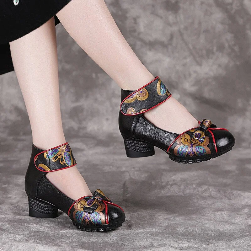 GKTINOO 2022 Spring Autumn New Retro Genuine Leather Platform Shoes Women's Pumps High Heel Soft Bottom Shoes Women Designers