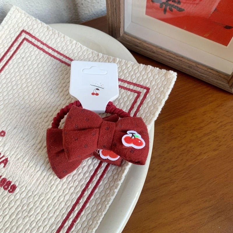 Cute Sweet Women’s Plaid Heart Shape Cloth Hair Tie