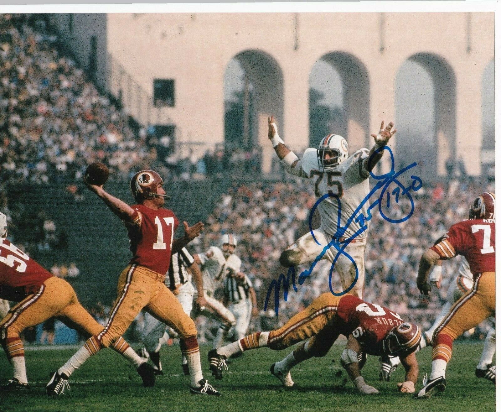 MANNY FERNANDEZ MIAMI DOLPHINS 17-0 ACTION SIGNED 8x10