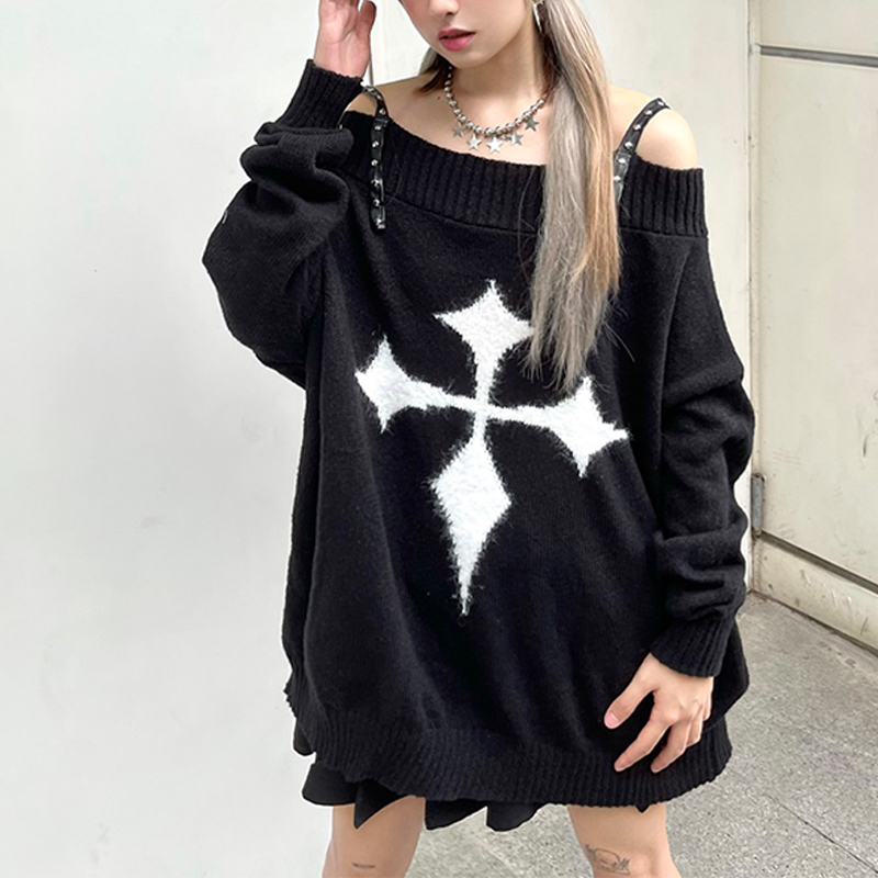 Crisscross Drop Shoulder Sweater main image 0