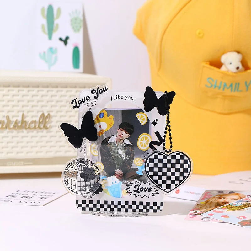 Sdrawing Inch Acrylic Photo Frame Idol Postcards Display Photo Cards Decoration Card Holder Fashion Chain Stand Card Protective Case