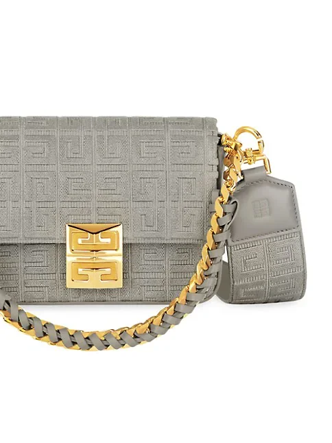 Givenchy Woven Chain Logo Crossbody Bag-Stone Grey