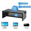 2-Tier Monitor Stand Riser with Phone Holder & Cable Management for Home Desktop