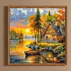 40x40cm Sonnenuntergang 5d DIY Vollbohrer rundes Diamantmalerei-Kit für die Wanddekoration zu Hause