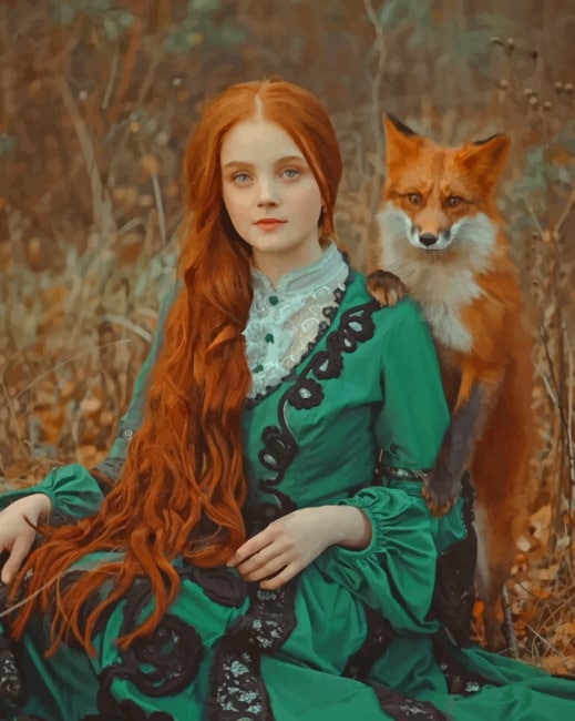 

Girl With Fox – Paint By Numbers - 40*50CM, 501 Original