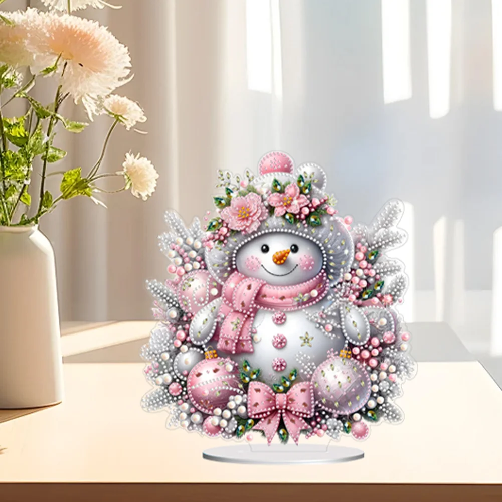DIY Christmas Snowman Diamond Painting Desktop Ornaments Kit Table Decor