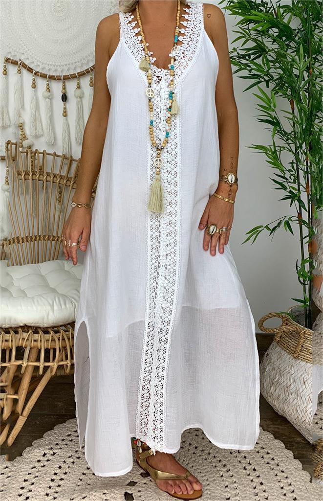 Sleeveless Lace Patchwork Dress
