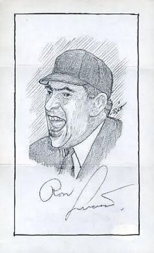 Ron Luciano D.95 Signed Jsa Certed Hand Drawn 5x7 Photo Poster painting Authentic Autograph