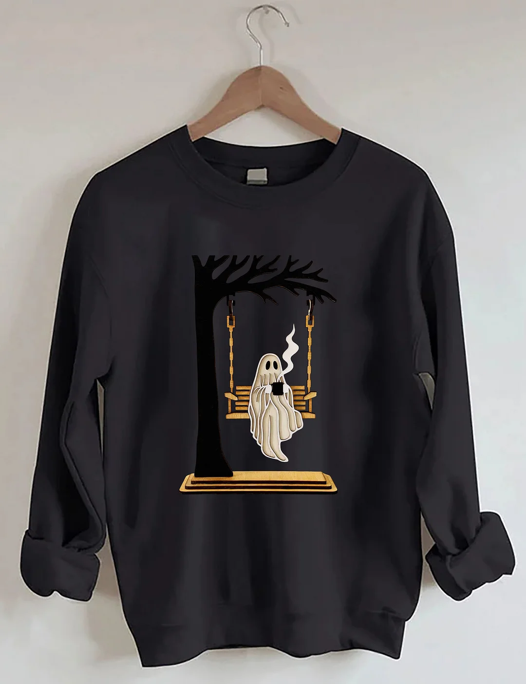 Chilling Ghost On Swing Sweatshirt