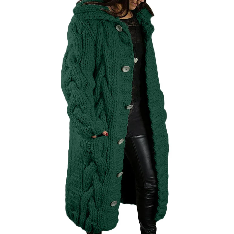 Uveng Neck Women's Oversized Sweater Coat Fashion Cardigan